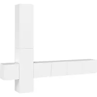 vidaXL 5-delige Tv-meubelset bewerkt hout wit