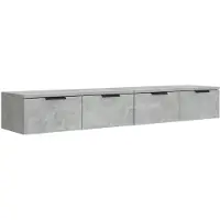 vidaXL Wandkasten 2 st 68x30x20 cm bewerkt hout betongrijs