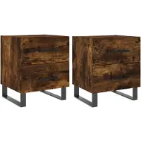 vidaXL Nachtkastjes 2 st 40x35x47,5 cm bewerkt hout gerookt eikenkleur