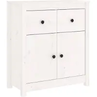 vidaXL Dressoir 70x35x80 cm massief grenenhout wit