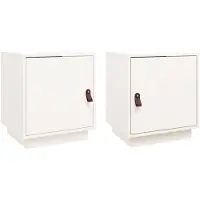 vidaXL Nachtkastjes 2 st 40x34x45 cm massief grenenhout wit