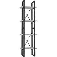 vidaXL Boekenkast 4-laags 40x30x140 cm bewerkt hout grijs sonoma eiken