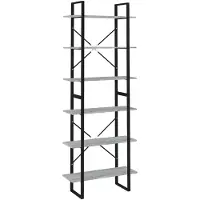 vidaXL Hoge kast 80x30x210 cm bewerkt hout grijs sonoma eikenkleurig