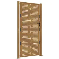vidaXL Poort 100x175 cm vierkant cortenstaal