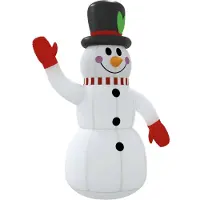 vidaXL Sneeuwpop opblaasbaar met LED's 300 cm