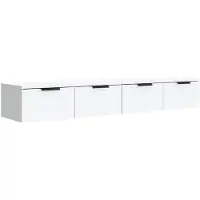 vidaXL Wandkasten 2 st 68x30x20 cm bewerkt hout wit