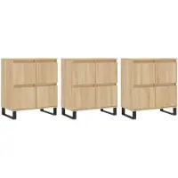 vidaXL Dressoirs 3 st bewerkt hout sonoma eiken