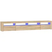 vidaXL TV-kast met LED-verlichting, Sonoma-eikenhout, 240x35x40 cm