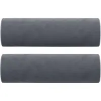vidaXL Sierkussens 2 st 15x50 cm fluweel donkergrijs