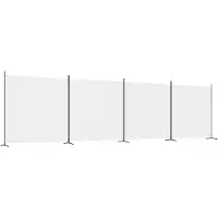 vidaXL Kamerscherm met 4 panelen 698x180 cm stof wit
