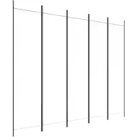 vidaXL Kamerscherm met 5 panelen 250x200 cm stof wit