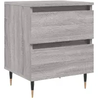 vidaXL Nachtkastje 40x35x50 cm bewerkt hout grijs sonoma eikenkleurig