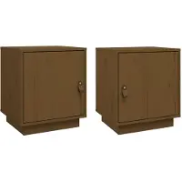 vidaXL Nachtkastjes 2 st 40x34x45 cm massief grenenhout honingbruin