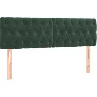 vidaXL Hoofdborden 144x7x78/88 cm fluweel donkergroen
