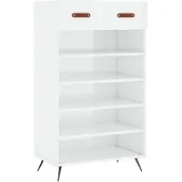 vidaXL Schoenenkast 60x35x105 cm bewerkt hout hoogglans wit