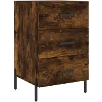 vidaXL Nachtkastje 40x40x66 cm bewerkt hout gerookt eikenkleurig
