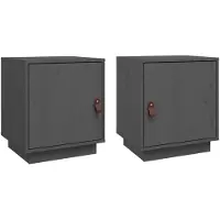 vidaXL Nachtkastjes 2 st 40x34x45 cm massief grenenhout grijs