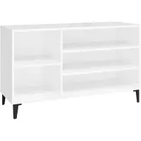 vidaXL - Schoenenkast - 102x36x60 - cm - bewerkt - hout - hoogglans - wit