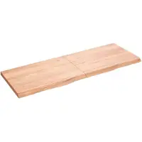 vidaXL Tafelblad 140x50x(2-4)cm behandeld massief eikenhout lichtbruin