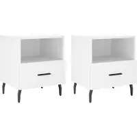 vidaXL Nachtkastjes 2 st 40x35x47,5 cm bewerkt hout wit