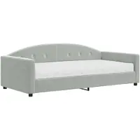 vidaXL Slaapbank met matras 100x200 cm fluweel lichtgrijs