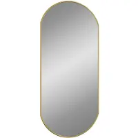 vidaXL Wandspiegel 80x35 cm ovaal goudkleurig