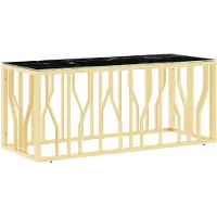 vidaXL Salontafel 110x45x45 cm roestvrij staal en glas goudkleurig