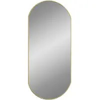 vidaXL Wandspiegel 90x40 cm ovaal goudkleurig