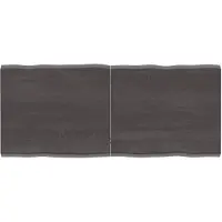vidaXL Tafelblad natuurlijke rand 140x60x(2-4)cm eikenhout donkerbruin