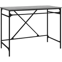 vidaXL Bureau 100x50x75 cm bewerkt hout en ijzer grijs sonoma eiken