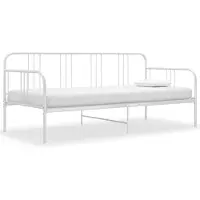 vidaXL Slaapbank metaal wit 90x200 cm