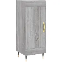 vidaXL Dressoir 34,5x34x90 cm bewerkt hout grijs sonoma eikenkleurig