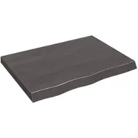 vidaXL Tafelblad 80x60x(2-6)cm behandeld massief eikenhout donkerbruin