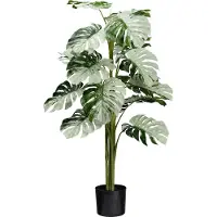 Kopu kunstplant monstera variegata half moon 115 cm 16 bladeren
