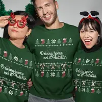 B&C Friese Kersttrui Groen Driving Home Nei It Heitelân - Maat XXL - Uniseks Fit - Kerstkleding Voor Dames & Heren