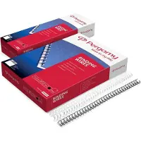 Pergamy draadruggen, pak van 100 stuks, 6,4 mm, wit - 2 stuks