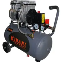 Kibani Stil en Olievrij compressor 24 liter dubbele cilinder, 1.5 pk / 1.1 kW