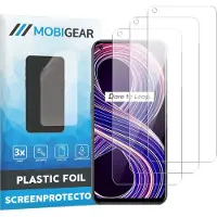 Mobigear Screenprotector geschikt voor Realme 8 | Screenprotector Folie - Case Friendly (3-Pack)