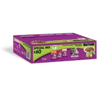 Whiskas natte kattenvoeding gevogelte + rund + lam - duo pack - 120 stuks - 10.2 kg