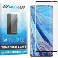 Mobigear Screenprotector geschikt voor OPPO Find X2 Neo Glazen | Curved Screenprotector - Case Friendly - Zwart