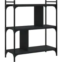 vidaXL Boekenkast 3-laags 76x32x88 cm bewerkt hout zwart