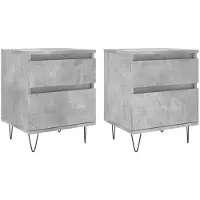 vidaXL Nachtkastjes 2 st 40x35x50 cm bewerkt hout betongrijs