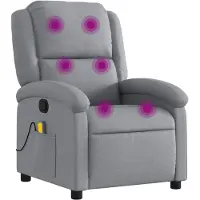 vidaXL Massagestoel verstelbaar stof lichtgrijs