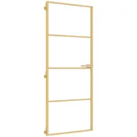 vidaXL Binnendeur smal 83x201,5 cm gehard glas en aluminium goudkleur