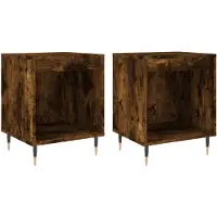 vidaXL Nachtkastjes 2 st 40x35x50 cm bewerkt hout gerookt eikenkleurig