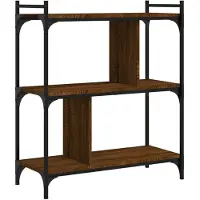 vidaXL Boekenkast 3-laags 76x32x88 cm bewerkt hout bruin eikenkleur
