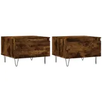 vidaXL Salontafels 2 st 50x46x35 cm bewerkt hout gerookt eikenkleurig