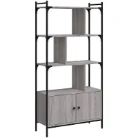 vidaXL Boekenkast met deuren 76,5x30x154,5 cm hout grijs sonoma eiken