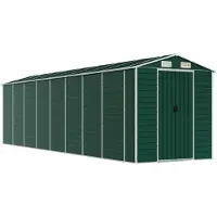 vidaXL Tuinschuur 191x725x198 cm gegalvaniseerd staal groen