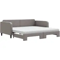 vidaXL Slaapbank onderschuifbed matrassen 100x200 cm stof donkergroen